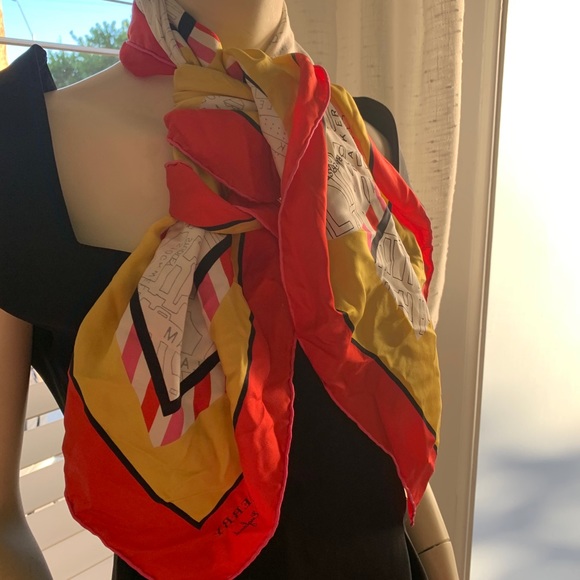 Burberry Multi London Map Silk Square Scarf/Wrap - Picture 7 of 14